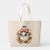 Coquette Ghost Trick or treat Grote Tote Bag (Achterkant)