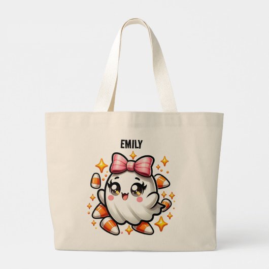 Coquette Ghost Trick or treat Grote Tote Bag (Achterkant)