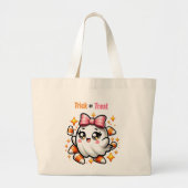 Coquette Ghost Trick or treat Grote Tote Bag (Voorkant)
