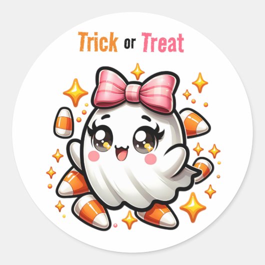 Coquette Ghost Trick or treat Sticker (Voorkant)