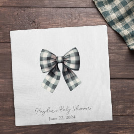 Coquette Gingham Bow gepersonaliseerd servet