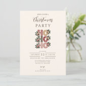 Coquette Gingham Ho Ho Ho Kerstmis Kaart (Staand voorkant)