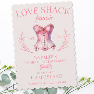 Coquette Girly Bow Corset Social Club Bachelorette Kaart