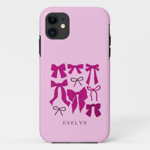 Coquette Girly Bows Magenta Case-Mate iPhone Case