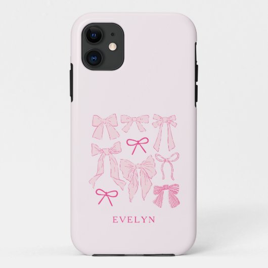 Coquette Girly Bows Pink Case-Mate iPhone Case (Achterkant)
