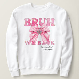 Coquette Girly Disco Ball Pink Bow Bruh We Terug Trui