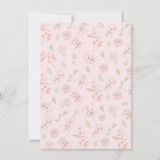 Coquette Girly Pink Bow Toile Verjaardagsfeestje Kaart (Achterkant)