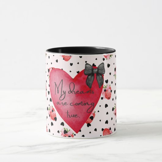 Coquette Girly Positieve Affirmatie Aardbei Mok (Midden)