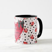 Coquette Girly Positieve Affirmatie Aardbei Mok (Voorkant rechts)