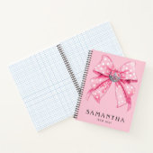 Coquette Girly Vrouwelijke Disco Ball Roze Plaid B Notitieboek (Binnen)