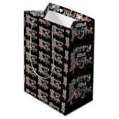 Coquette Glitter Christmas Tree Merry and Bright Medium Cadeauzakje (Achterkant Gekanteld)