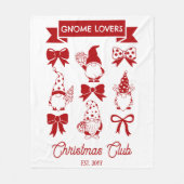 Coquette Gnome Lovers Christmas Club - Rood | Wit Fleece Deken (Voorkant)