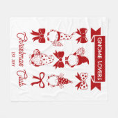 Coquette Gnome Lovers Christmas Club - Rood | Wit Fleece Deken (Voorkant (Horizontaal))