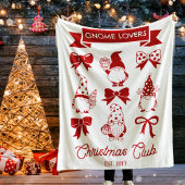 Coquette Gnome Lovers Christmas Club - Rood | Wit Fleece Deken
