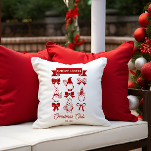 Coquette Gnome Lovers Christmas Club - Rood Wit Kussen