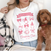 Coquette Gnome Lovers Christmas Club - Roze | Wit Tri-Blend Shirt