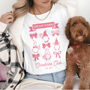 Coquette Gnome Lovers Christmas Club - Roze Wit Tri-Blend Shirt