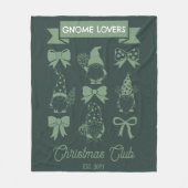 Coquette Gnome Lovers Christmas Club - Sage | Wit Fleece Deken (Voorkant)