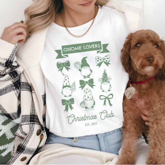 Coquette Gnome Lovers Christmas Club - Sage | Wit Tri-Blend Shirt