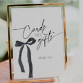 Coquette Gothic Black Bow Kaarten en geschenken Reclamebord Met Voetstuk