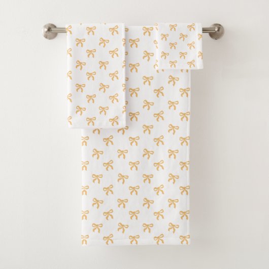 Coquette Gouden Glitter Boog Bad Handdoek (Insitu)
