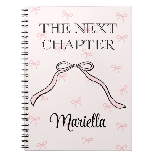 Coquette Graduate Personalized Pink Bow Diary Notitieboek (Voorkant)