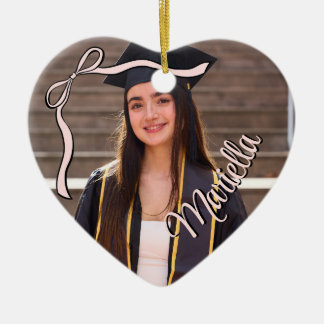 Coquette Graduate Pink Bow Graduation Class Year Keramisch Ornament