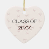 Coquette Graduate Pink Bow Graduation Class Year Keramisch Ornament (Achterkant)
