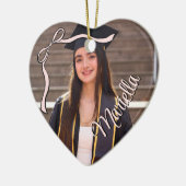 Coquette Graduate Pink Bow Graduation Class Year Keramisch Ornament (Links)