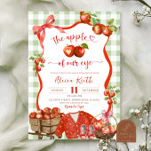 Coquette Green Plaid Apple Of Our Eye Baby Shower Kaart