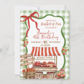 Coquette Green Plaid Bow Apple Orchard Birthday Kaart (Voorkant)