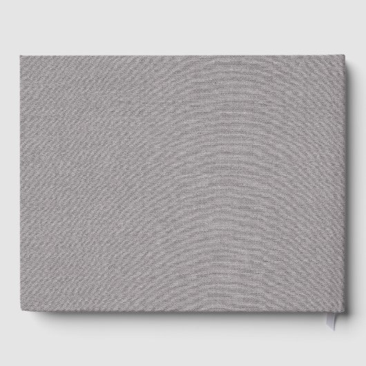 Coquette Grey Faux Linen Monogram Coquette Bow Gastenboek (Achterkant)