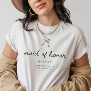 Coquette Groene Bruidsmeisje Naam Bachelorette T-shirt