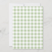 Coquette groene geruite strik appel 1e verjaardag kaart (Achterkant)