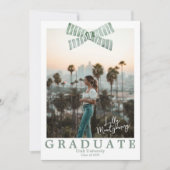 Coquette groene lint foto afstudeer aankondiging (Voorkant)