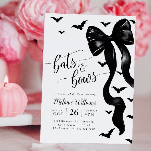 Coquette Halloween Baby shower Uitnodiging