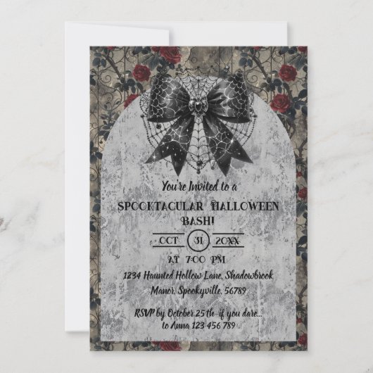 Coquette Halloween Dark Bow Kaart (Voorkant)