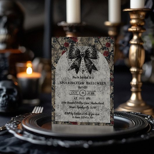 Coquette Halloween Dark Bow Kaart
