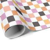 Coquette Halloween-feest Schachbrett geruit Cadeaupapier (Rol Hoek)