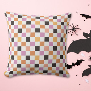 Coquette Halloween-feest Schachbrett geruit Kussen