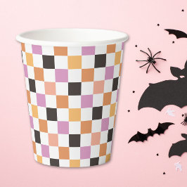 Coquette Halloween-feest Schachbrett geruit Papieren Bekers