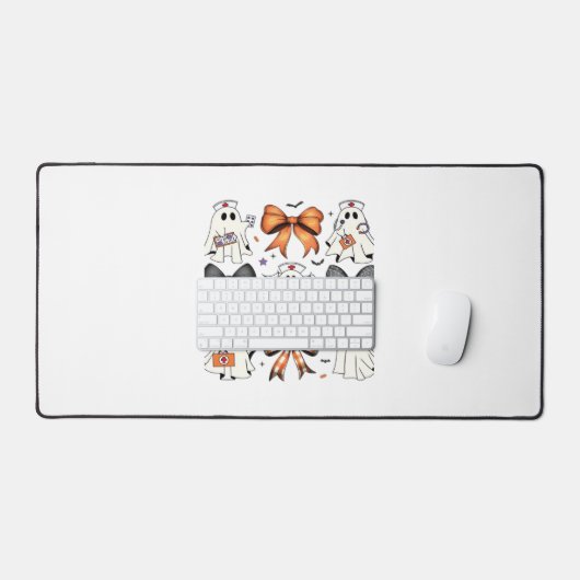 Coquette Halloween Ghost Nurse Classic T-shirt Bureaumat (Keyboard & Muis)
