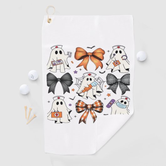 Coquette Halloween Ghost Nurse Classic T-shirt Golfhanddoek (Insitu)