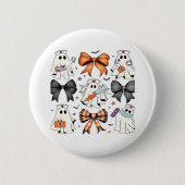 Coquette Halloween Ghost Nurse Classic T-shirt Ronde Button 5,7 Cm (Voorkant)
