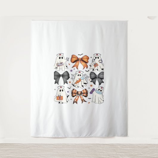 Coquette Halloween Ghost Nurse Classic T-shirt Wandkleed (Voorkant)