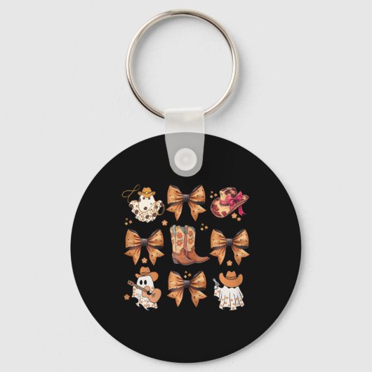 Coquette Halloween Pumpkin Bow Coquette Bow Coquet Sleutelhanger (Voorkant)