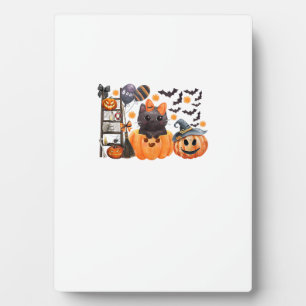 Coquette Halloween Schattige Kat Lintjes Pompoen G Fotoplaat