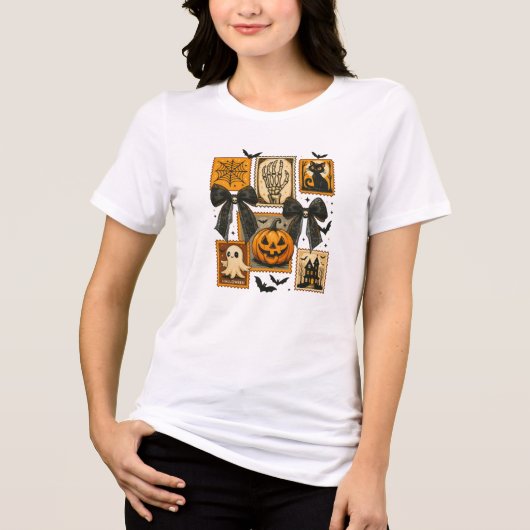 Coquette  Halloween stempels Tri-Blend Shirt (Voorkant)