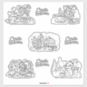 Coquette Halloween zwart-wit versie! Sticker (Vel)