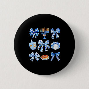 Coquette Hanukkah Boog Joodse Boog Menorah Boog Vr Ronde Button 5,7 Cm